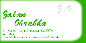 zalan ohrabka business card